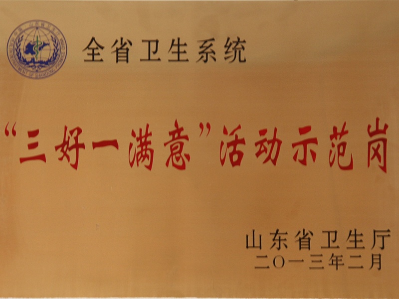 2013年度山东省“三好一满意”活动示范岗
